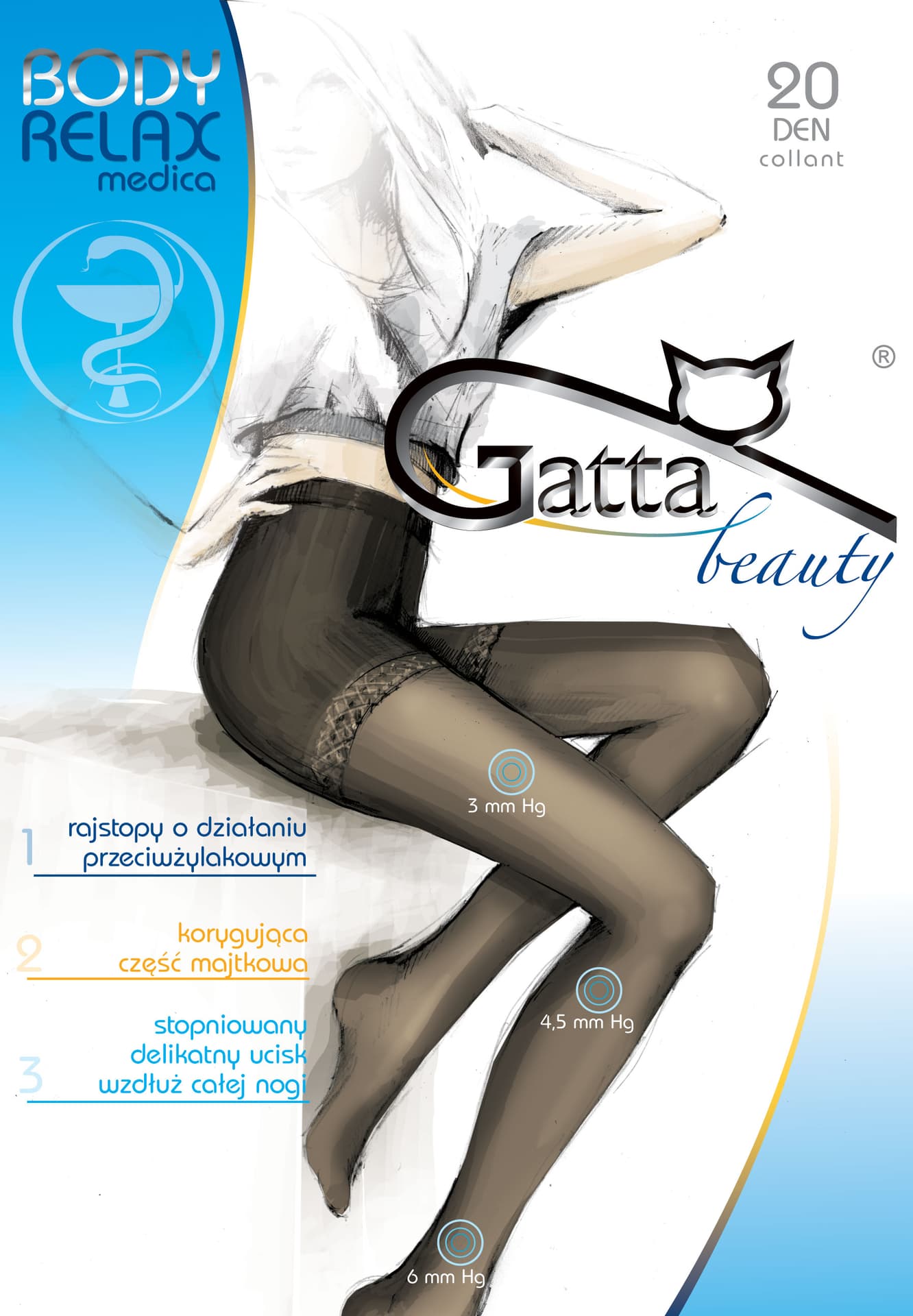 

RAJSTOPY GATTA B RELAXMEDICA 20 (kolor Beige, rozmiar 2)
