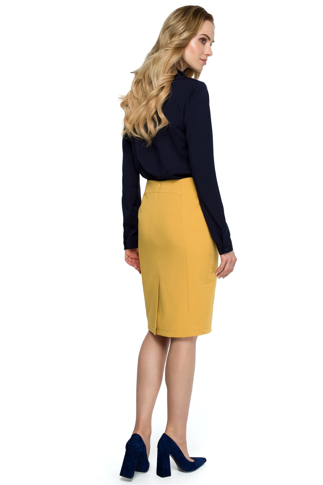 

S131 Spódnica ołówkowa - żółta (kolor żółty, rozmiar XXL)