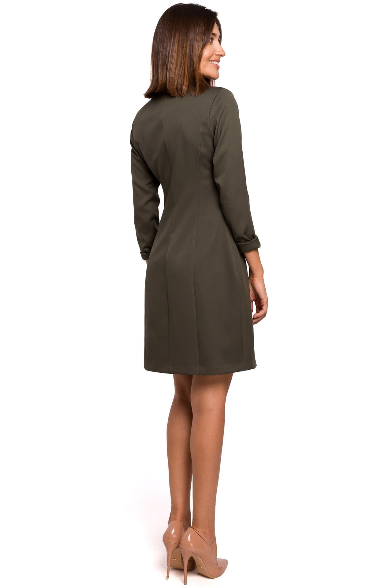 

S217 Sukienka żakietowa - khaki (kolor khaki, rozmiar XXL)
