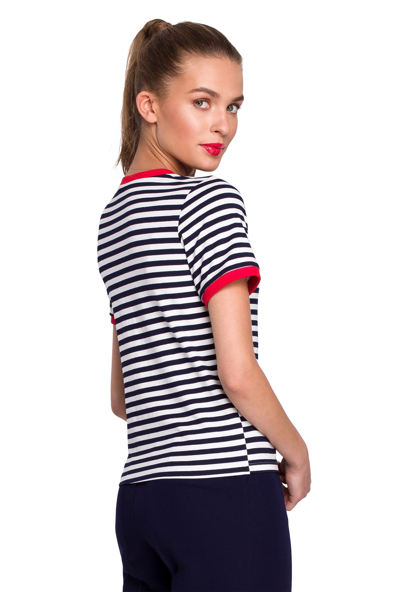 

S304 T-Shirt w marynarskie paski - model 1 (kolor paski, rozmiar XXL)