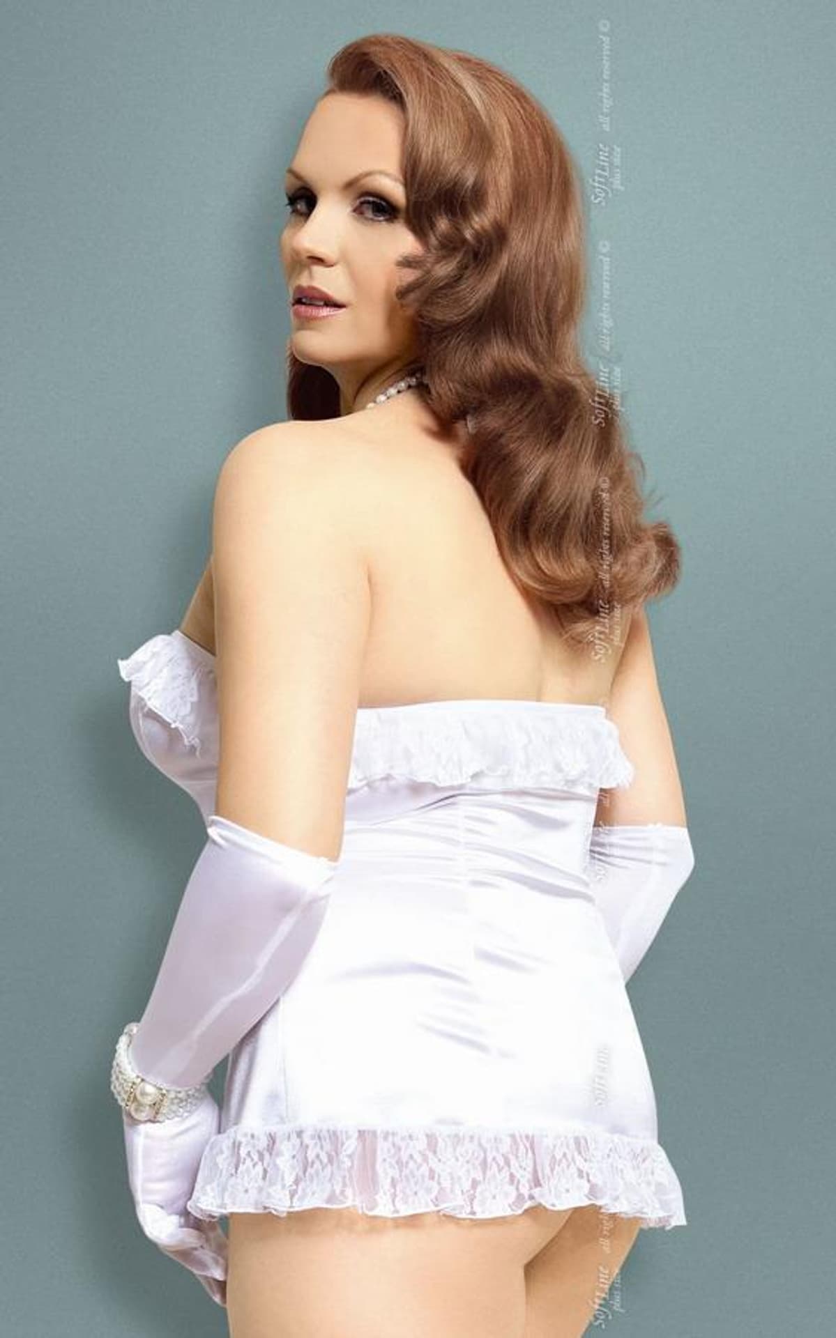 

xIria biały plus size 1740 gorset i stringi (kolor biały, rozmiar XL)