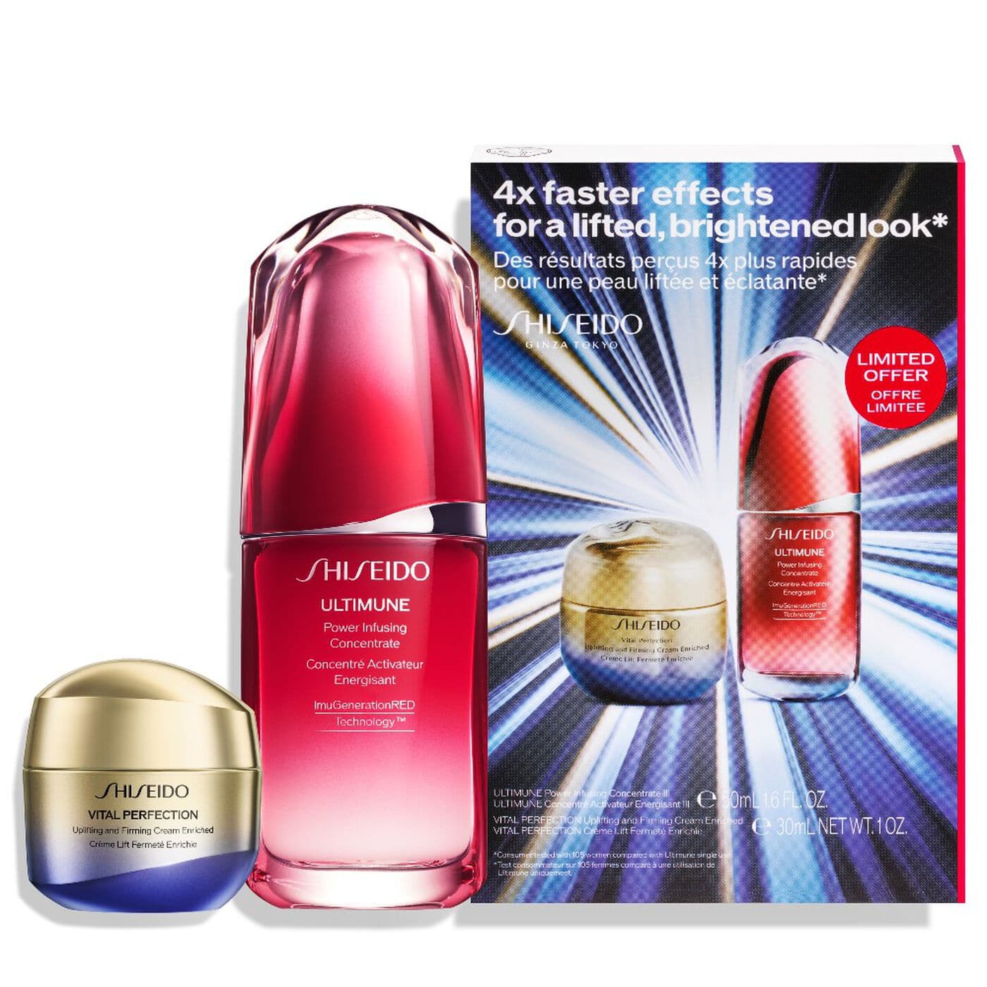 

Shiseido Zestaw Power Uplifting and Firming Set Vital Perfection Uplifting Firming Cream Enriched 30ml + Ultimate Power Infusing Concentrate 50ml