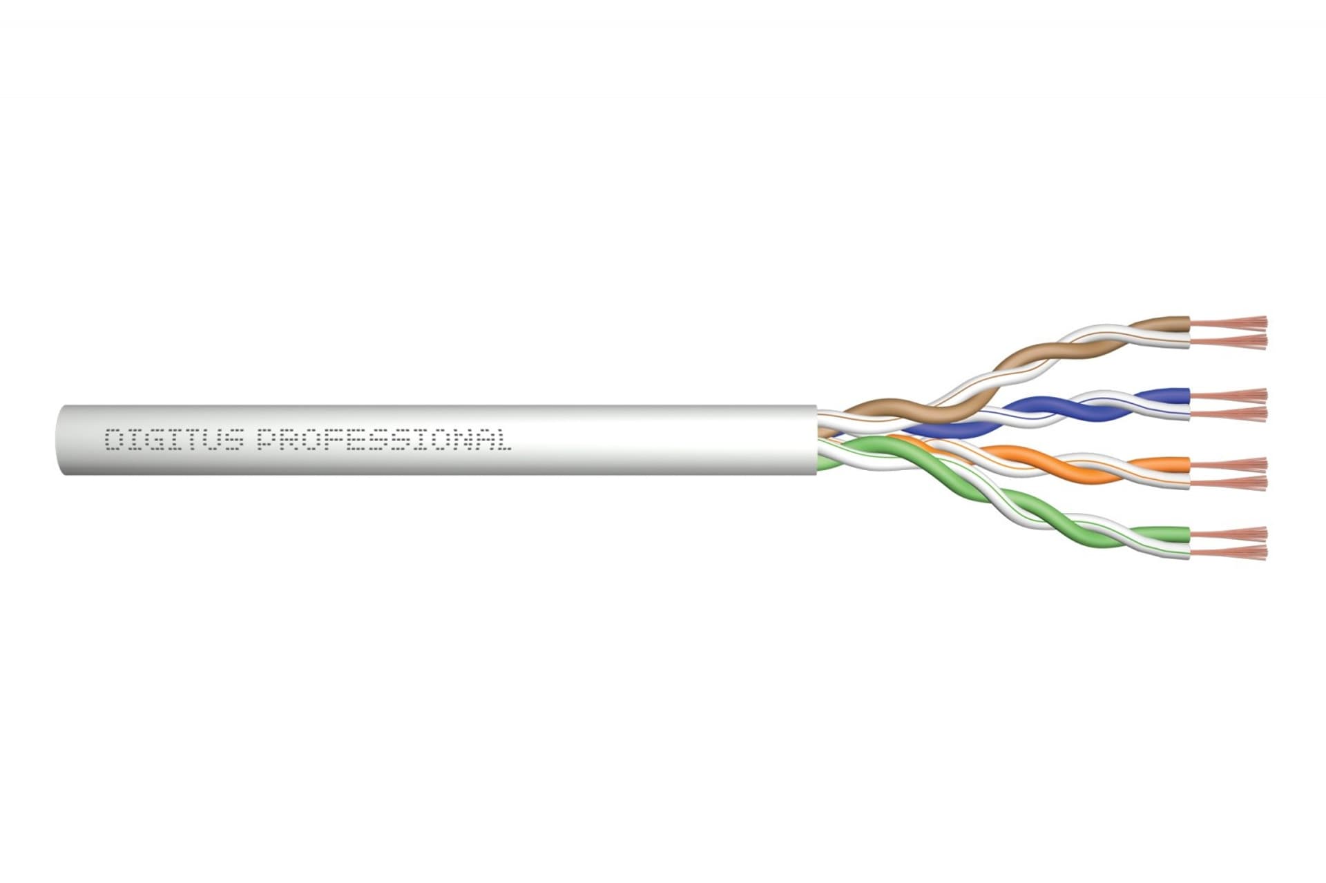 

Kabel teleinformatyczny patchcordowy kat.5e, U/UTP, linka, AWG 26/7, PVC, 305m karton Szary