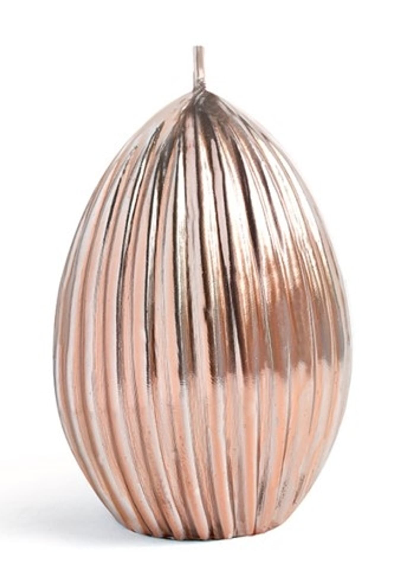 

Świeca JAJKO KARBOWANE małe 6,5x8cm rose gold