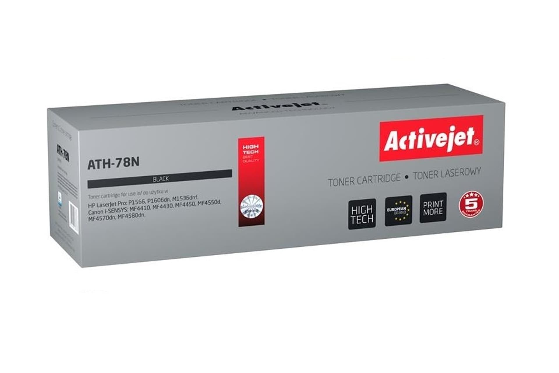 

Toner Activejet ATH-78N (zamiennik HP 78A CE278A, Canon CRG-728; Supreme; 2500 stron; czarny)