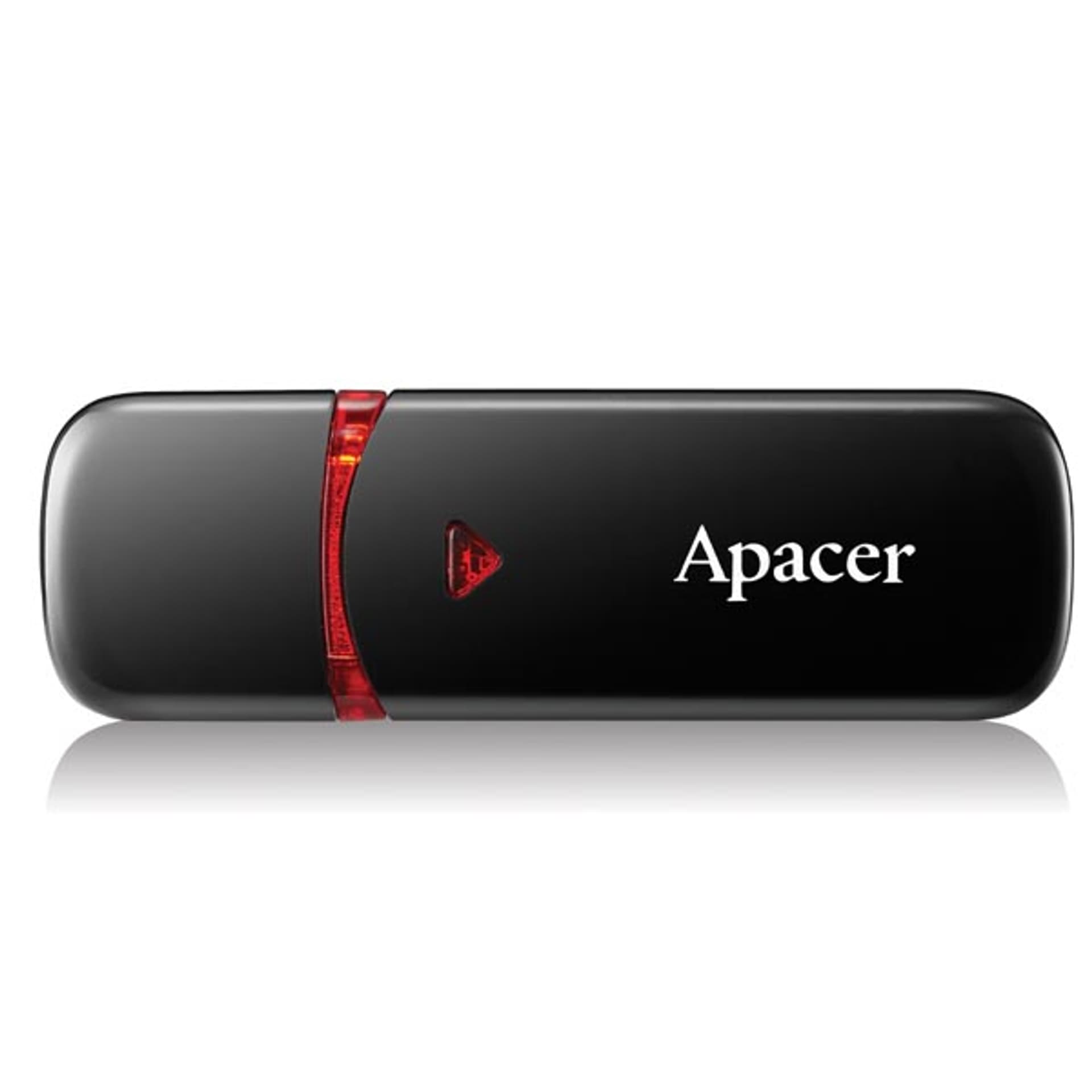 

Apacer USB flash disk, USB 2.0, 32GB, AH333, czarny, AP32GAH333B-1, USB A, z osłoną