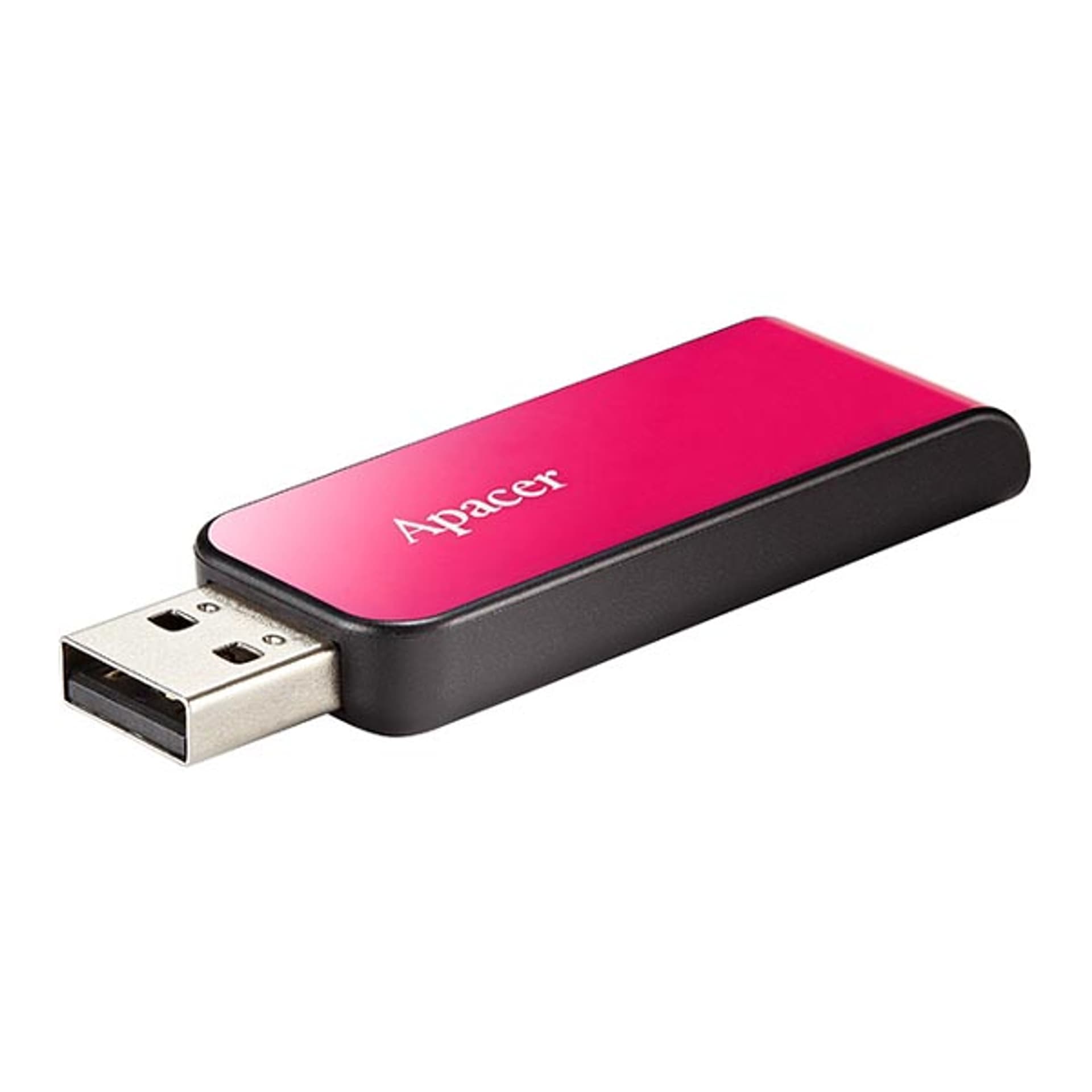 

Apacer USB flash disk, USB 2.0, 64GB, AH334, różowy, AP64GAH334P-1, USB A, z wysuwanym złączem