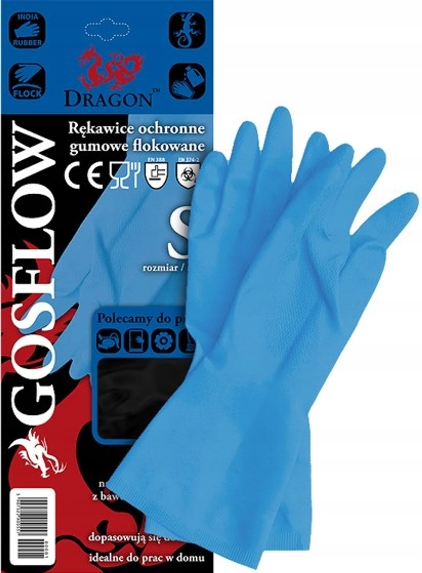 

Rękawice REIS DRAGON GOSFLOW gumowe flokowane niebieskie roz.9/L
