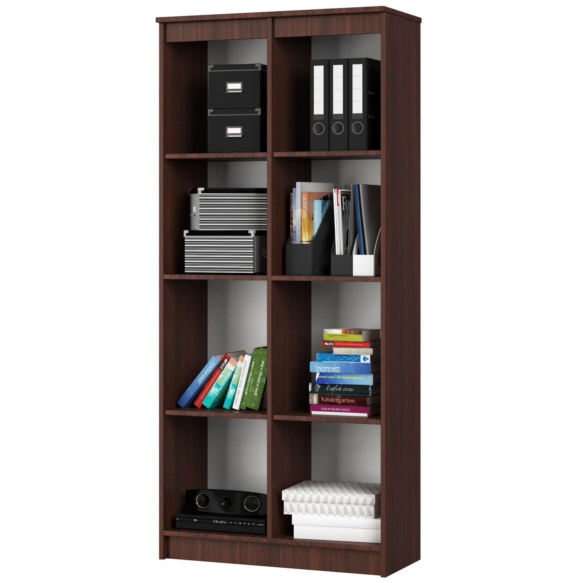 

REGAŁ BIUROWY R 80 cm CLP 8 PÓŁEK WENGE