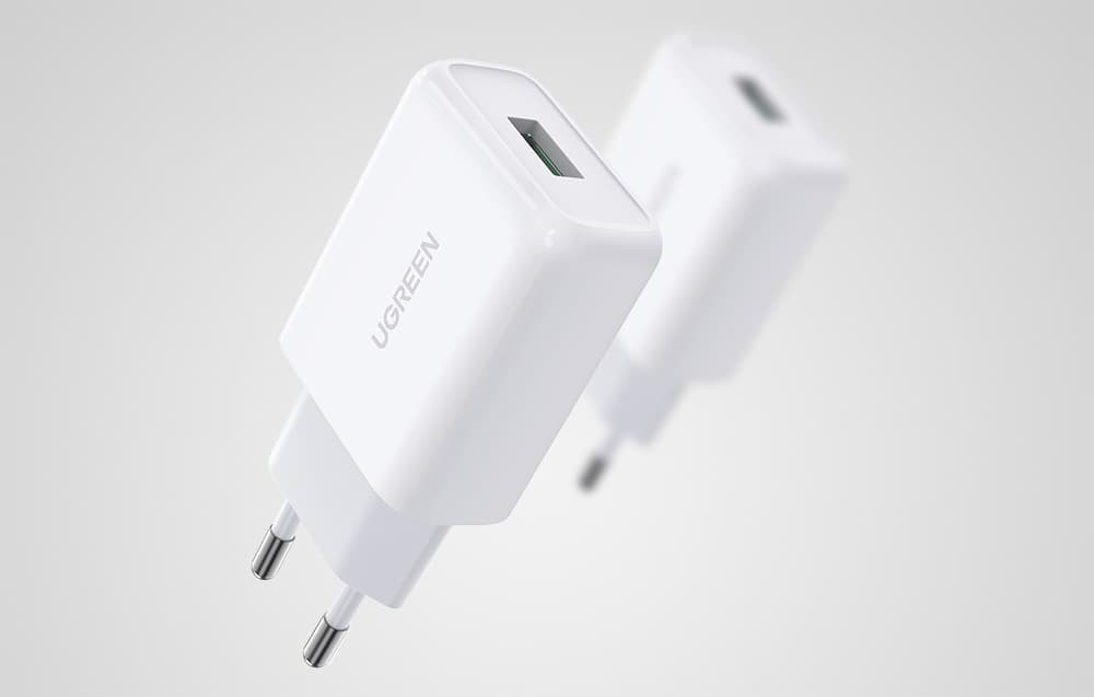 

Ładowarka sieciowa UGREEN CD122, USB-A, QC3.0, 18W (biały)