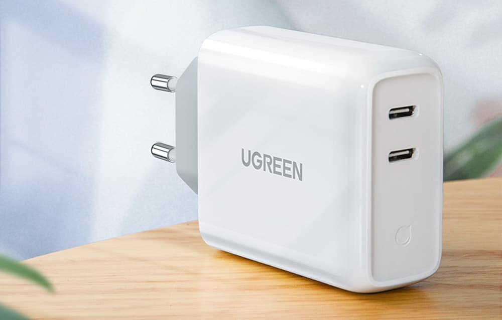 

Ładowarka sieciowa UGREEN CD199, 2x USB-C, PD3.0, QC4.0, 36W (biały)