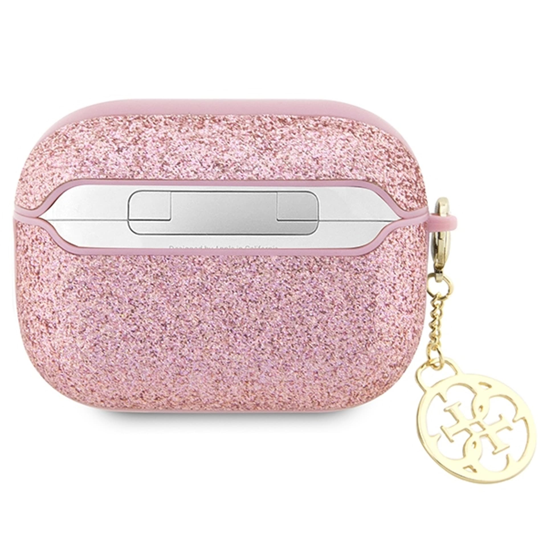 

Guess GUAP2GLGSHP AirPods Pro 2 cover różowy/pink Glitter Flake 4G Charm