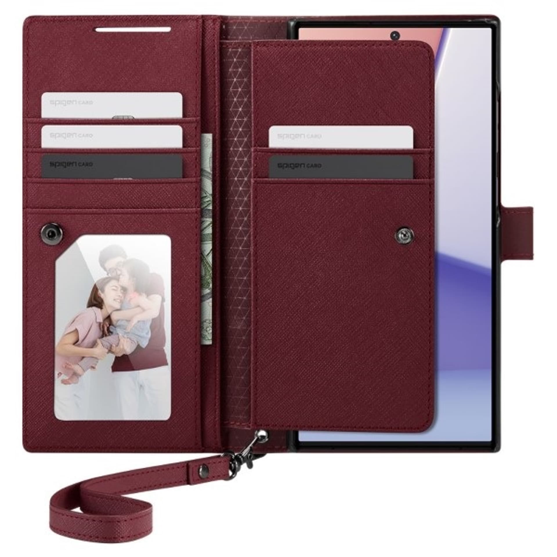 

Spigen Wallet "S" Plus Sam S23 Ultra S918 burgundowy/burgundy ACS05630