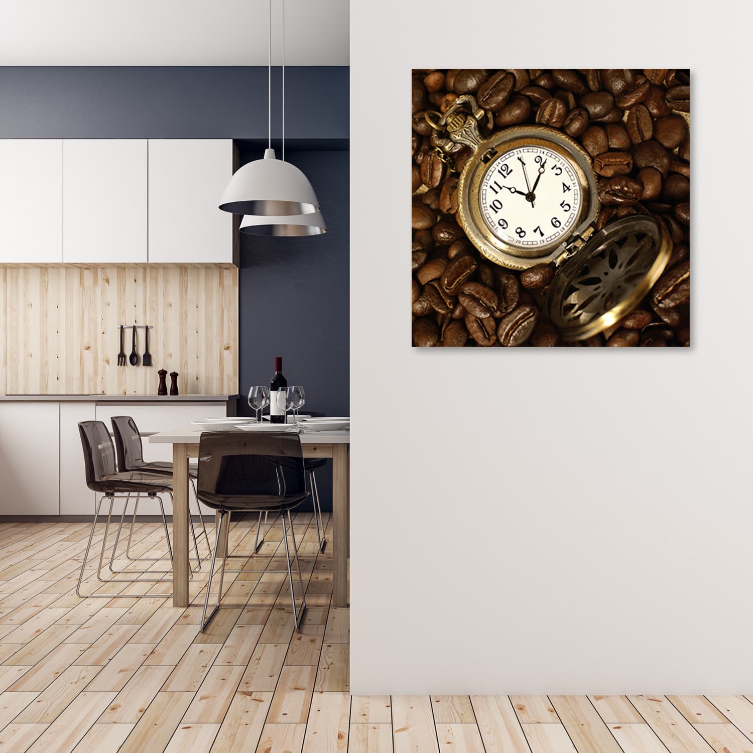 

Obraz na płótnie, Zegarek i ziarna kawy (Rozmiar 40x40)