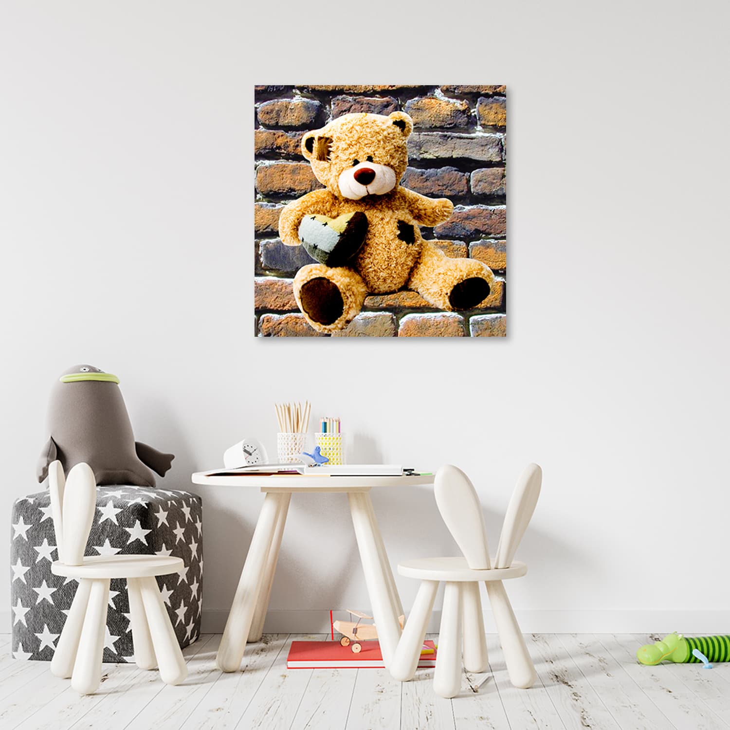

Obraz Deco Panel, Pluszowy miś z serduszkiem (Rozmiar 30x30)