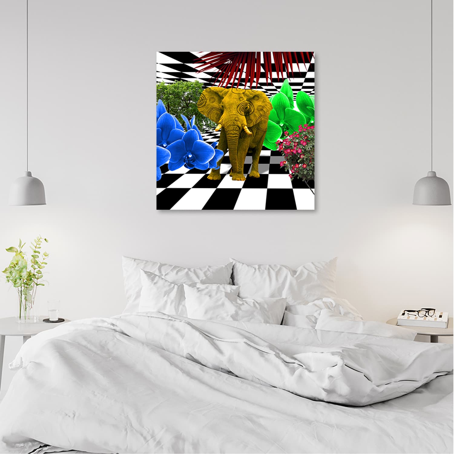 

Obraz na płótnie, Kolorowy słoń (Rozmiar 40x40)