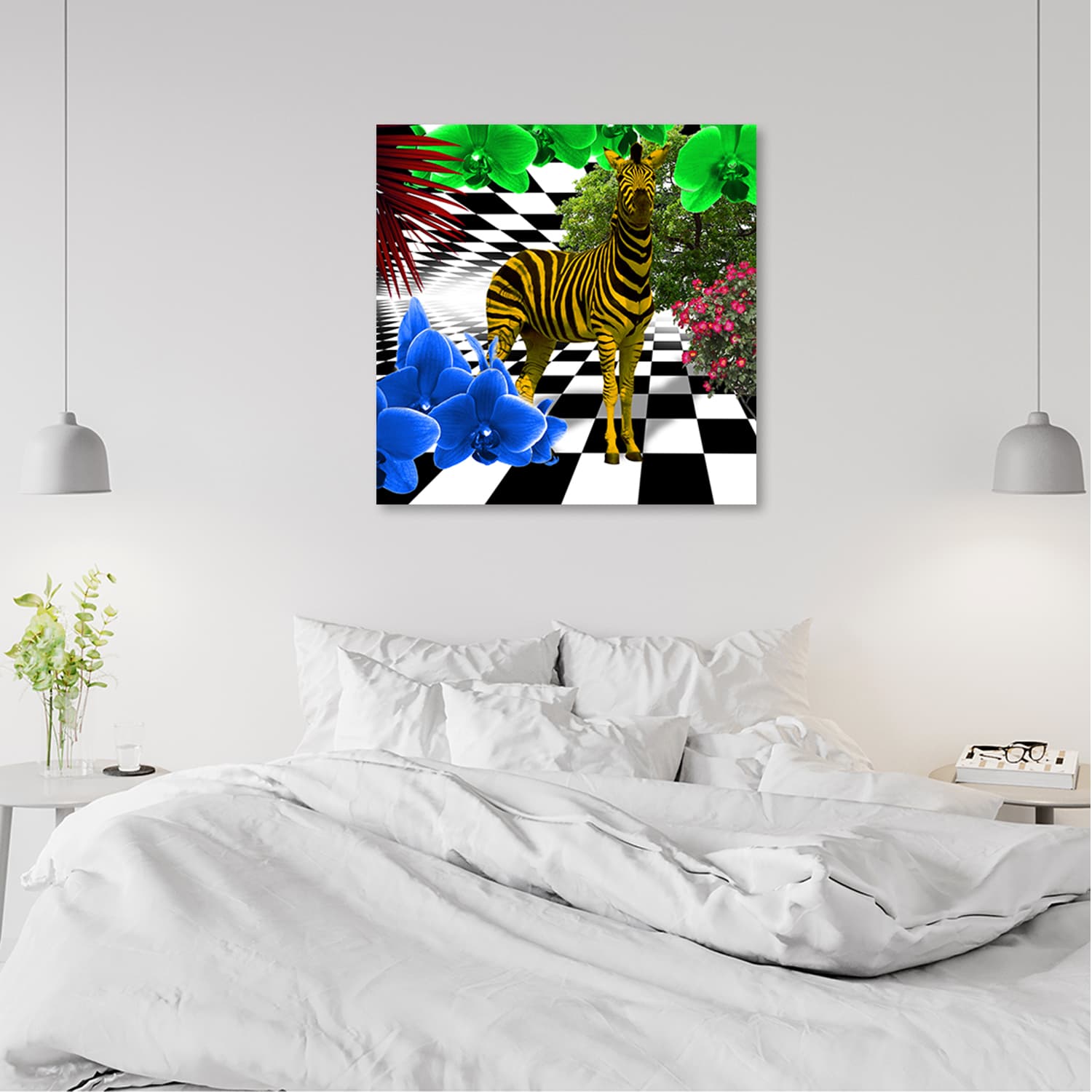 

Obraz na płótnie, Kolorowa zebra natura, zwierzęta (Rozmiar 40x40)