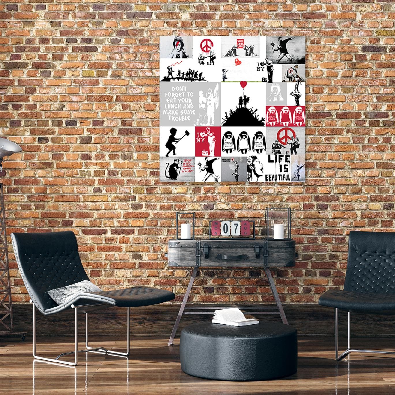 

Obraz Deco Panel, Banksy street art graffiti kolaż (Rozmiar 60x60)