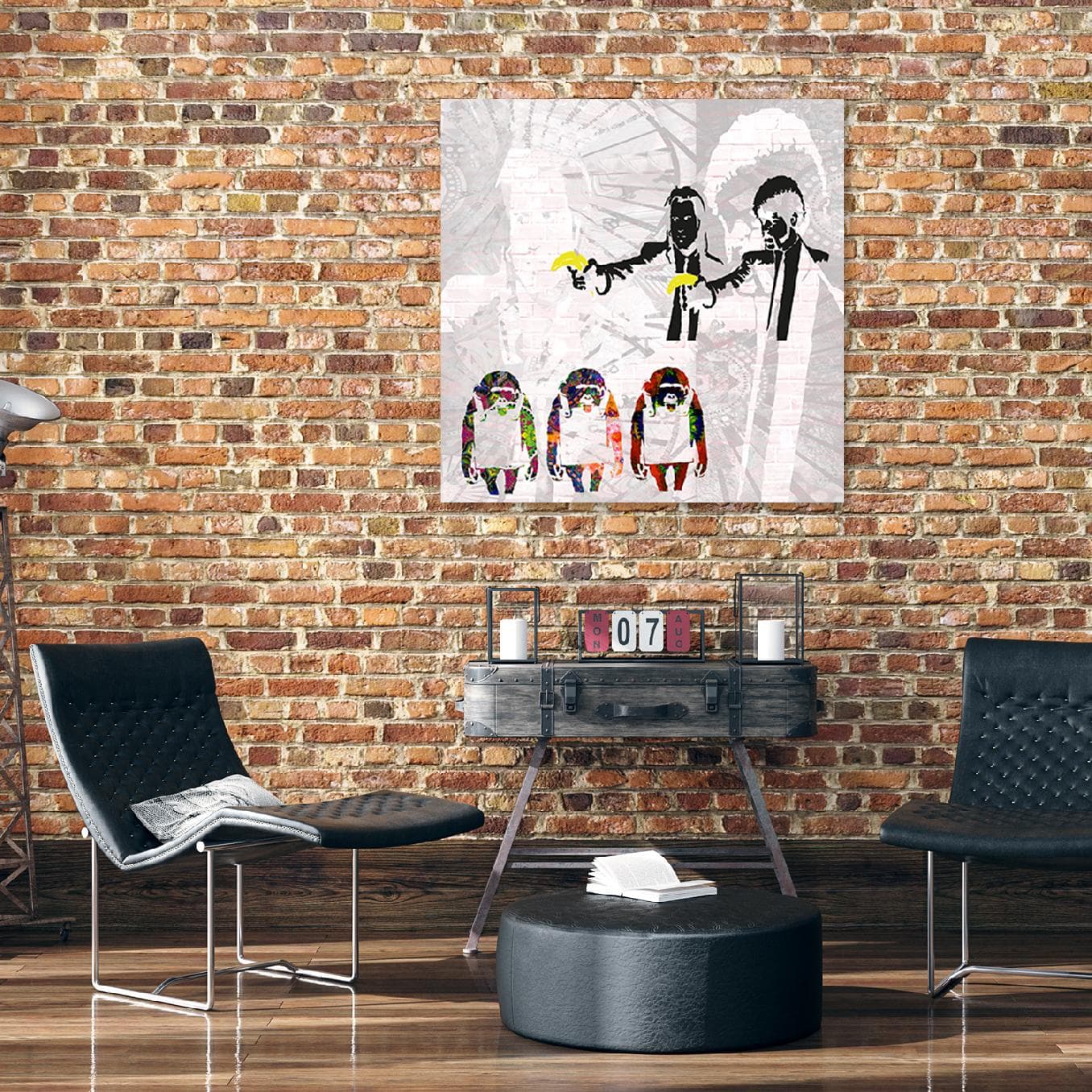 

Obraz Deco Panel, Banksy Pulp Fiction i małpy (Rozmiar 60x60)