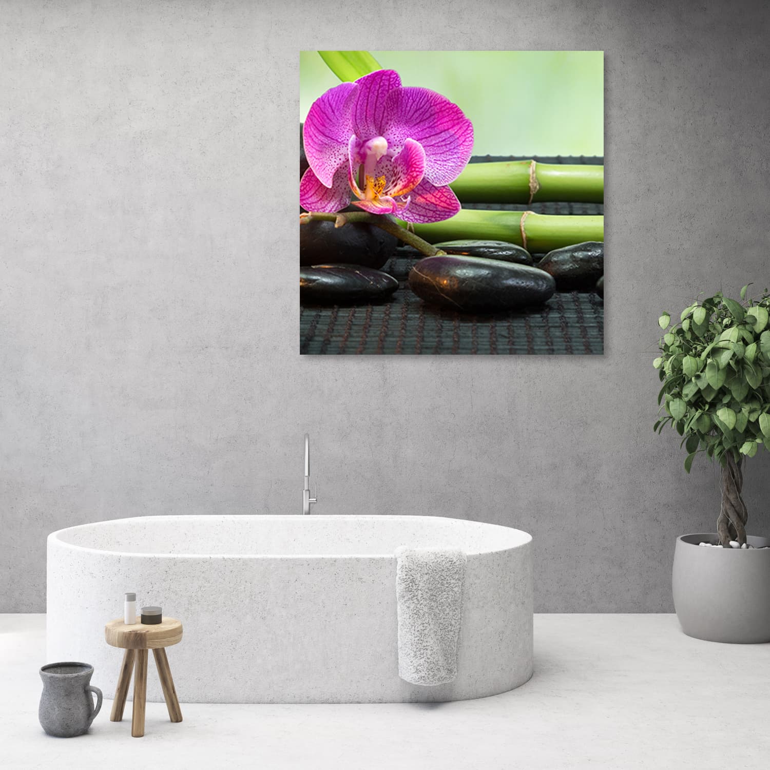 

Obraz Deco Panel, Orchidea na czarnych kamieniach (Rozmiar 30x30)