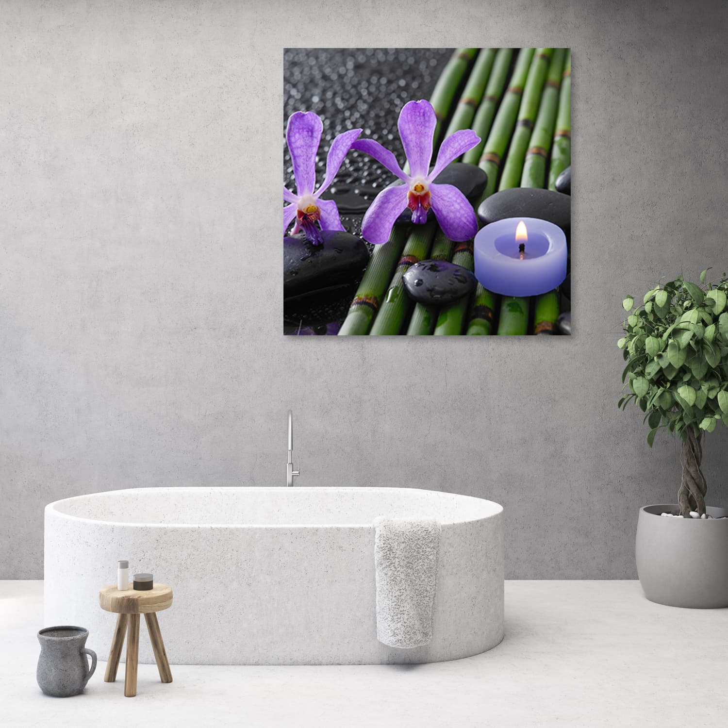 

Obraz Deco Panel, Bambus Kwiaty Zen Spa Świeca (Rozmiar 30x30)