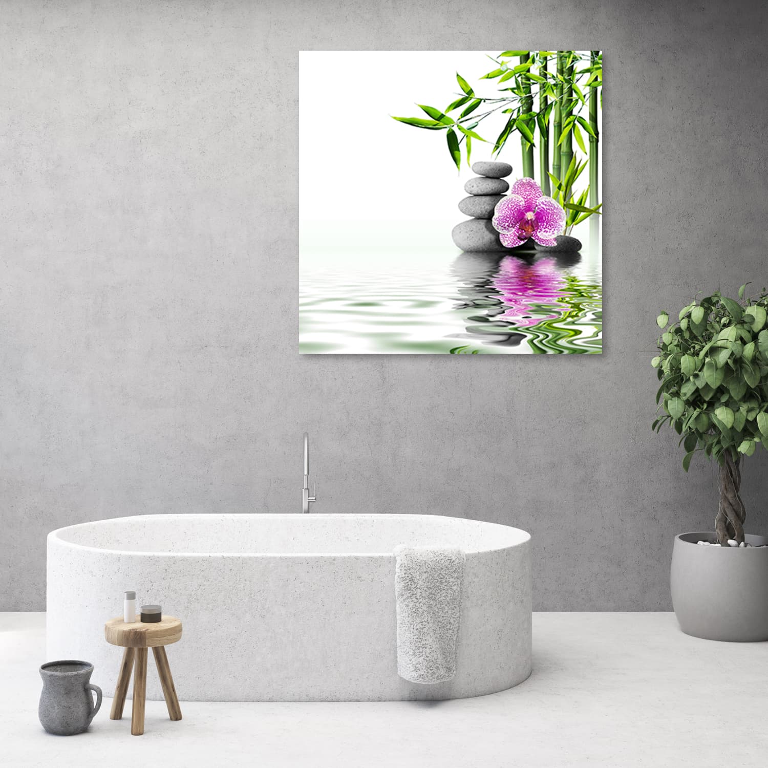 

Obraz na płótnie, Orchidea, Zen, Kamienie, Bambus (Rozmiar 60x60)