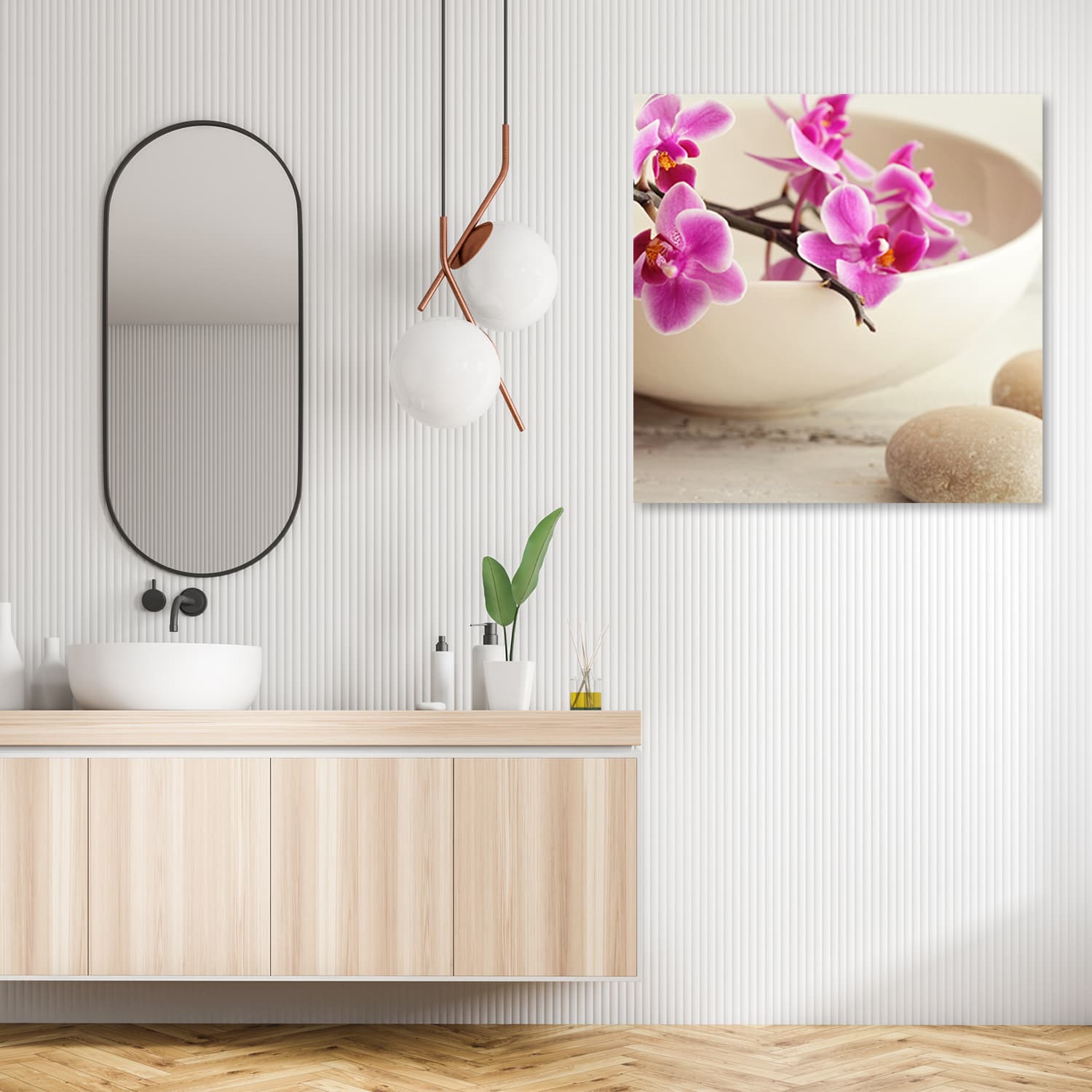 

Obraz Deco Panel, Różowe orchidee w naczyniu (Rozmiar 40x40)