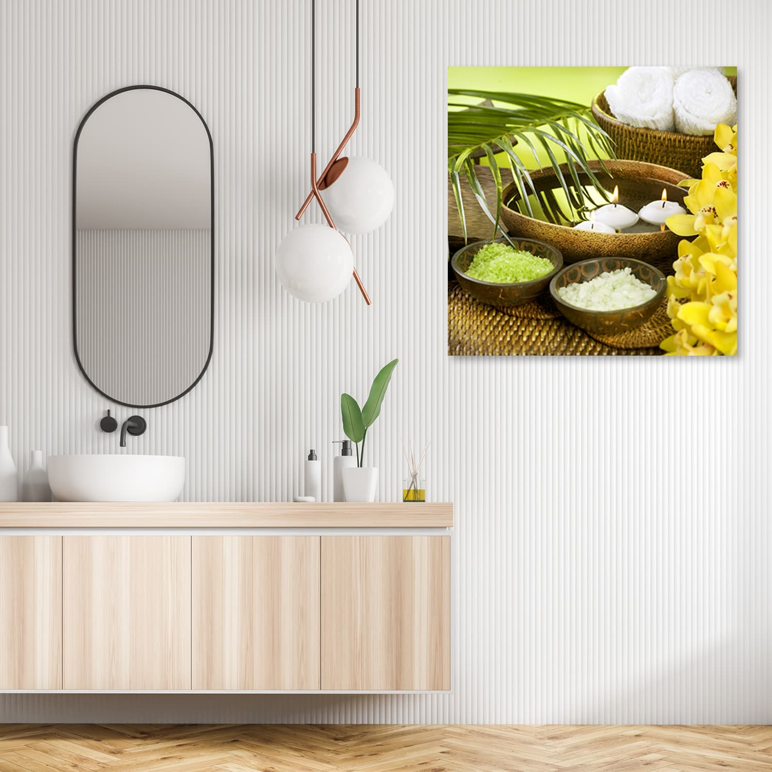 

Obraz Deco Panel, Kwiaty Palma Świeca zen (Rozmiar 30x30)