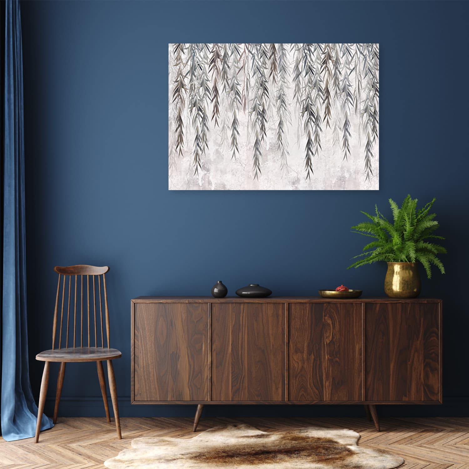 

Obraz Deco Panel, Tropikalne rośliny w szarości na betonie (Rozmiar 120x80)