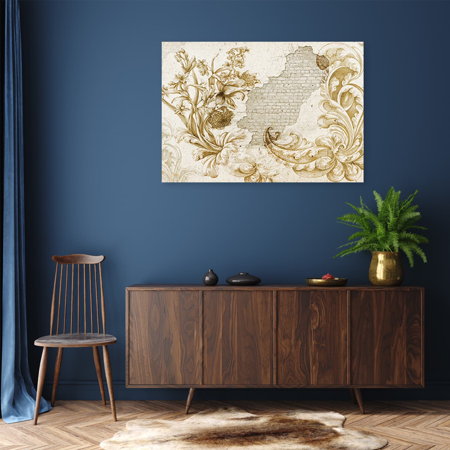 

Obraz Deco Panel, Fresk roślinny na odpadającym tynku (Rozmiar 120x80)