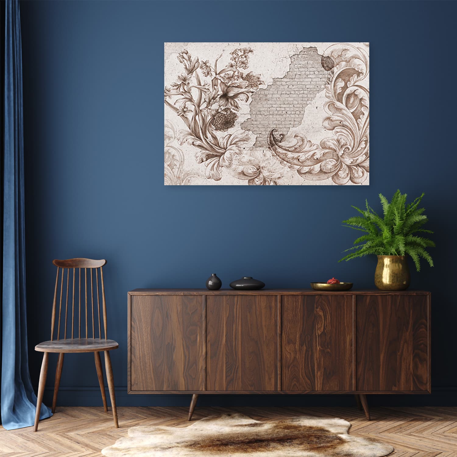

Obraz Deco Panel, Fresk roślinny na odpadającym tynku (Rozmiar 60x40)