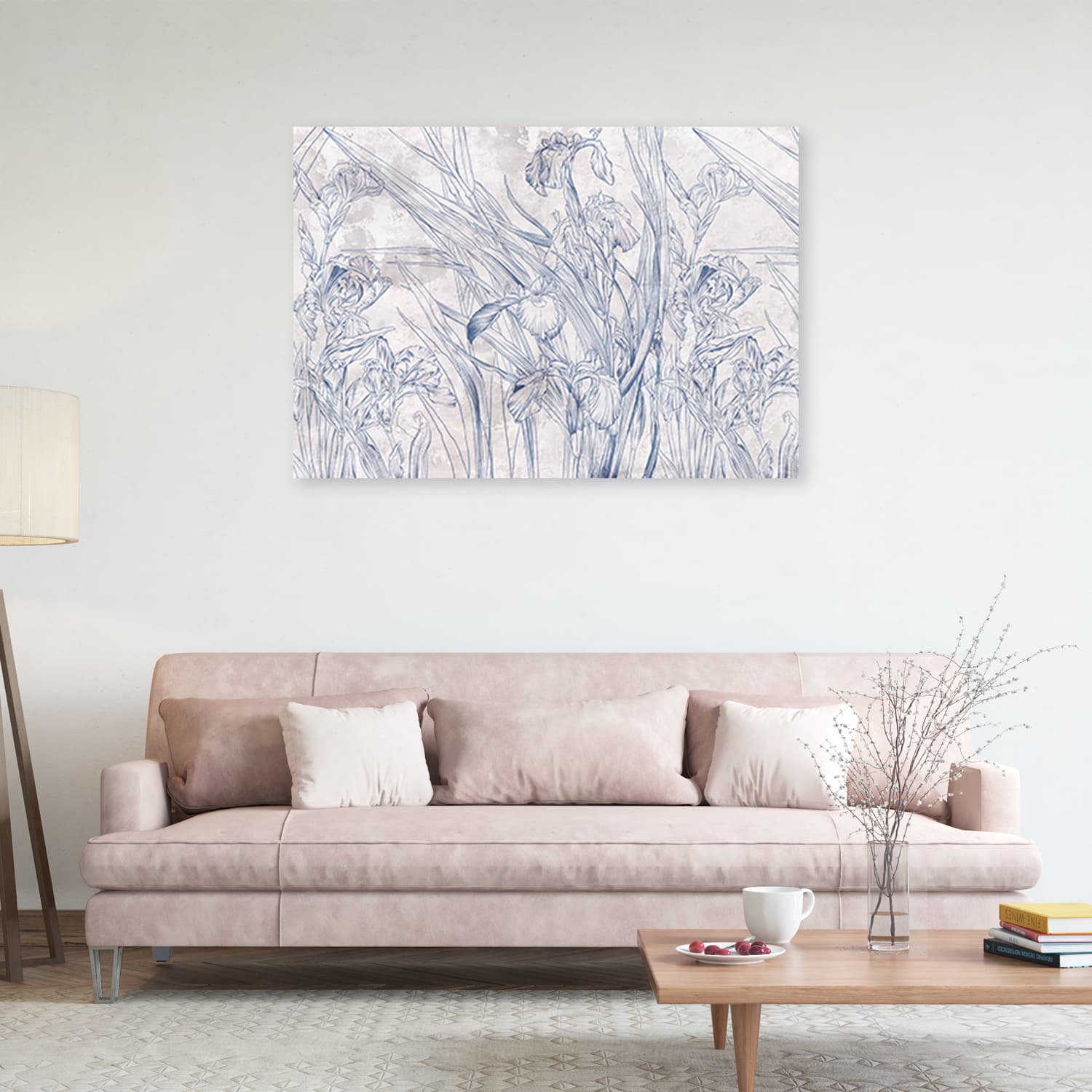 

Obraz Deco Panel, Niebieskie kontury kwiatów (Rozmiar 120x80)