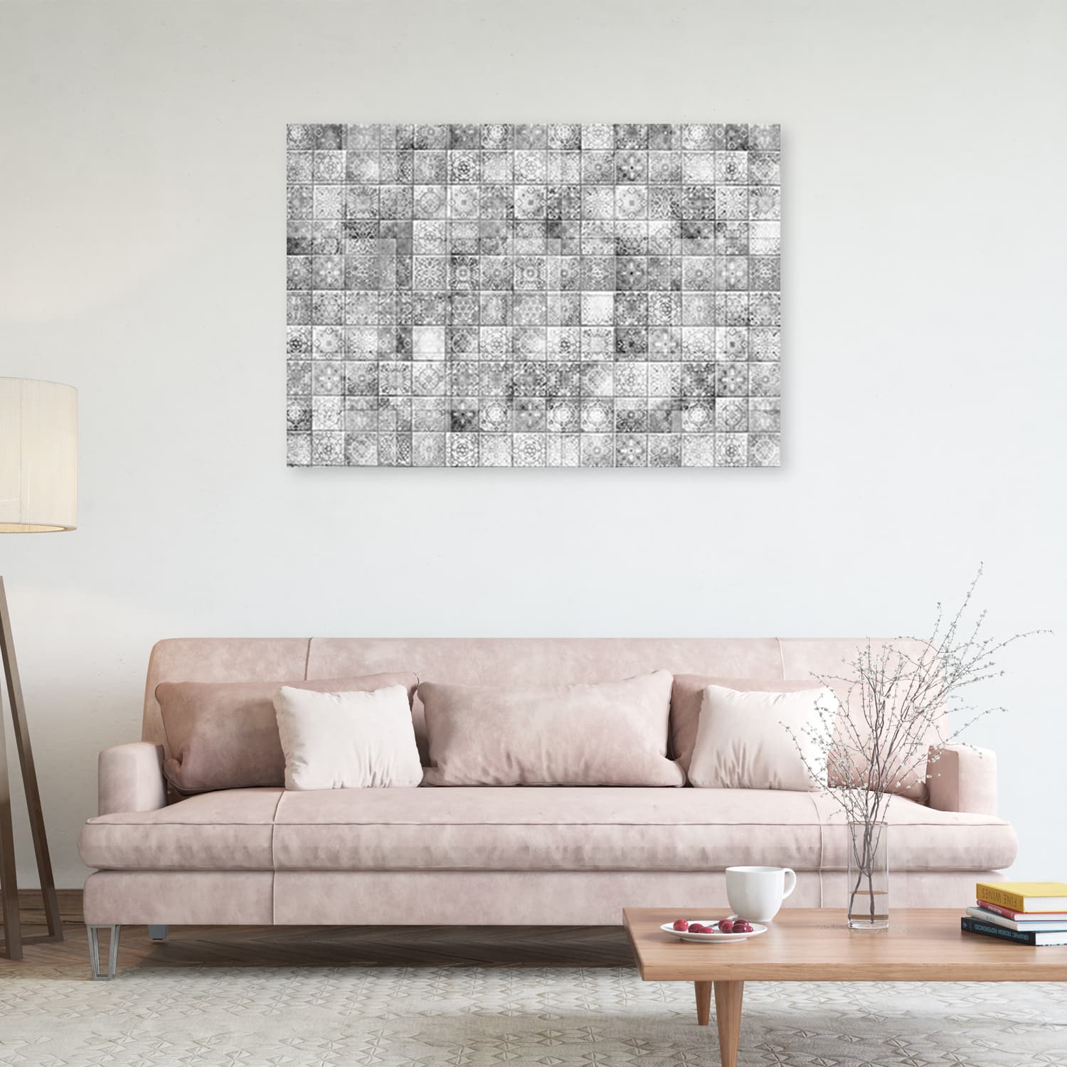 

Obraz Deco Panel, Orientalna mozaika na szarych kafelkach (Rozmiar 100x70)