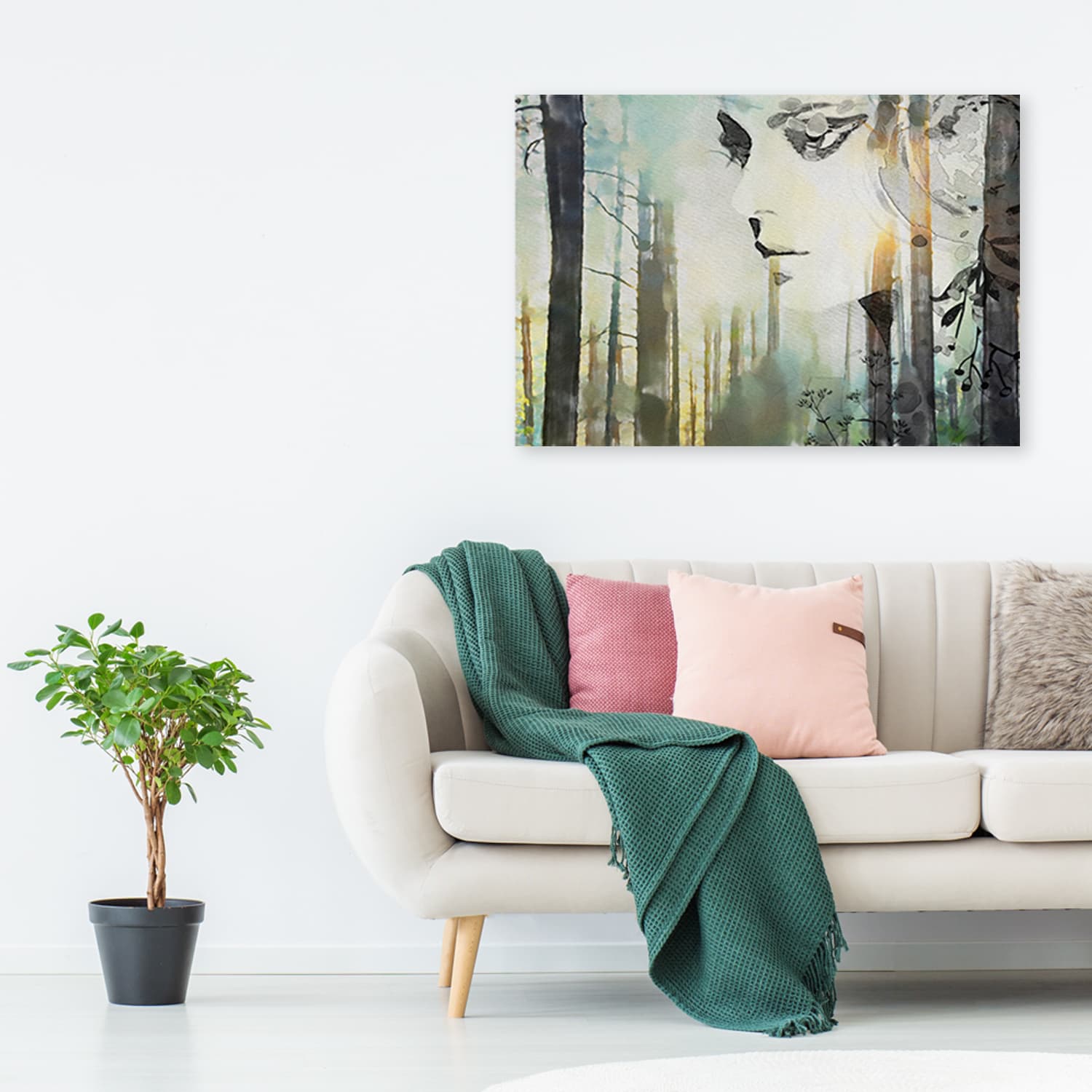 

Obraz Deco Panel, Abstrakcyjna twarz kobiety w lesie (Rozmiar 100x70)