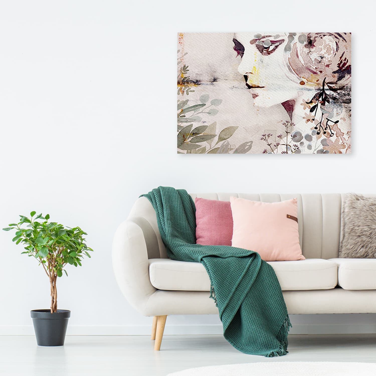 

Obraz Deco Panel, Abstrakcyjna twarz kobiety z kwiatami (Rozmiar 120x80)