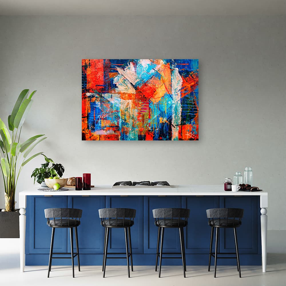 

Obraz na płótnie, Pomarańczowa abstrakcja ręcznie malowana (Rozmiar 120x80)