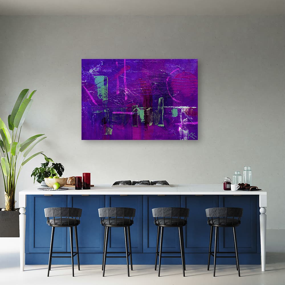 

Obraz Deco Panel, Fioletowa abstrakcja ręcznie malowana (Rozmiar 90x60)