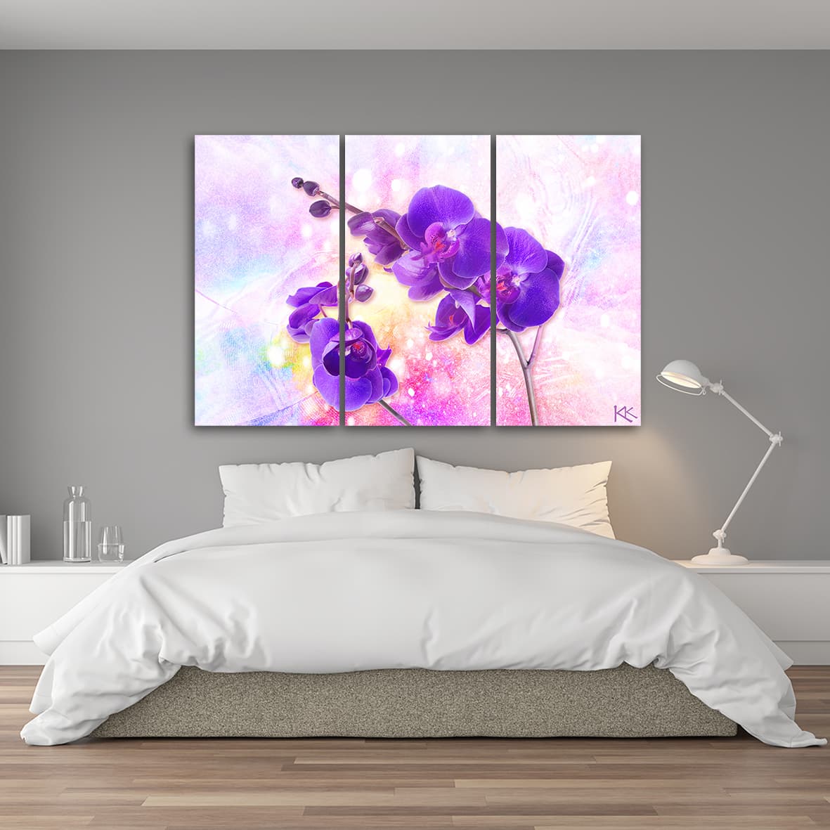 

Obraz trzyczęściowy na płótnie, Fioletowy kwiat orchidei (Rozmiar 150x100)