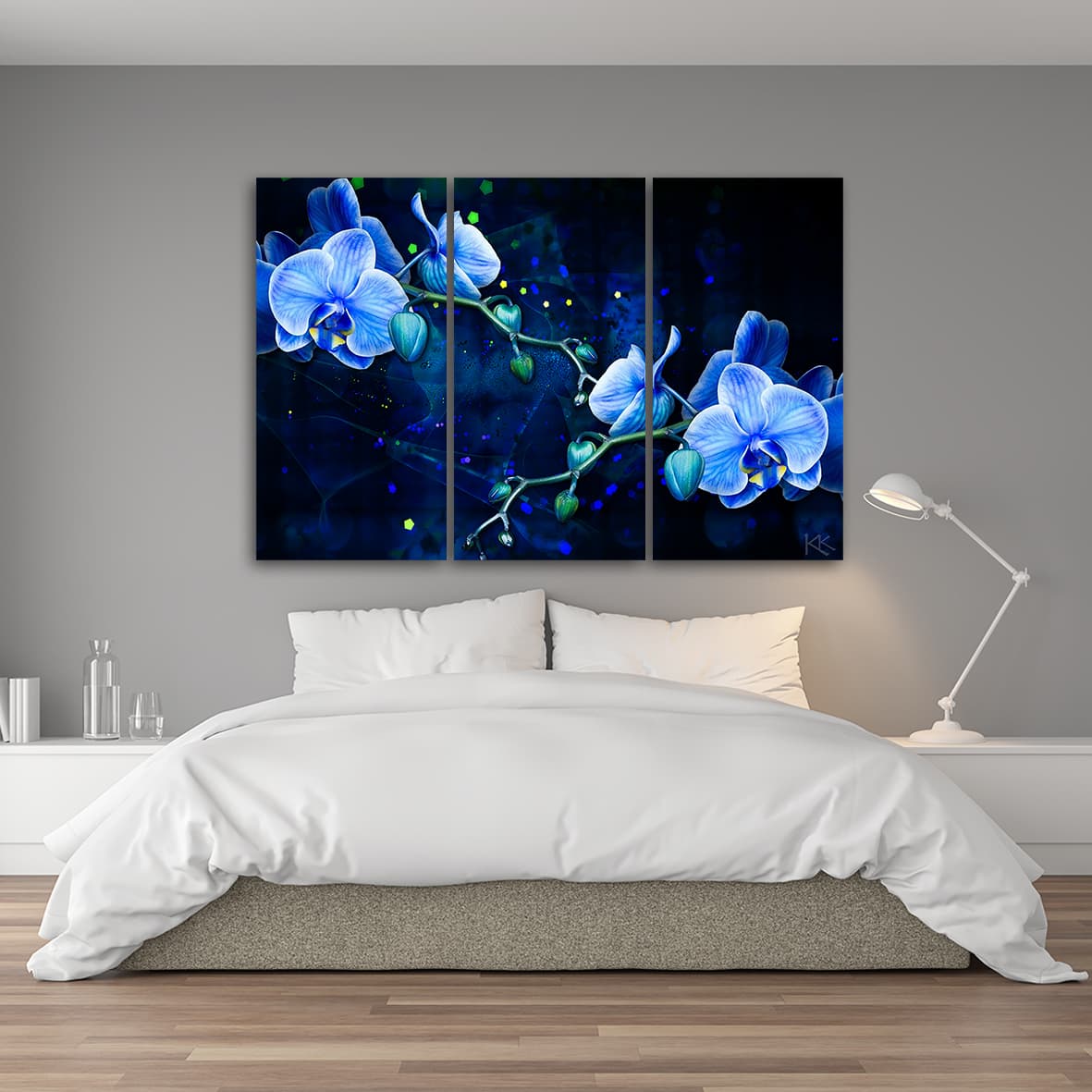 

Obraz trzyczęściowy na płótnie, Niebieski kwiat orchidei (Rozmiar 150x100)