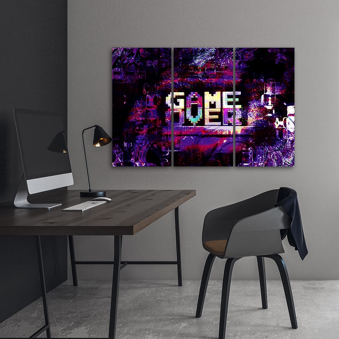 

Obraz trzyczęściowy na płótnie, Abstrakcyjny napis Game Over (Rozmiar 120x80)