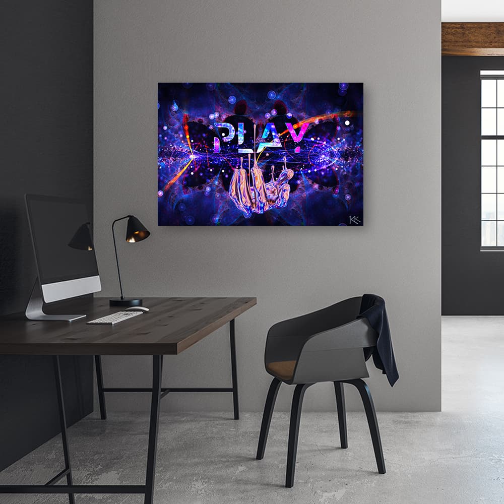 

Obraz na płótnie, Play Neon z napisem (Rozmiar 60x40)