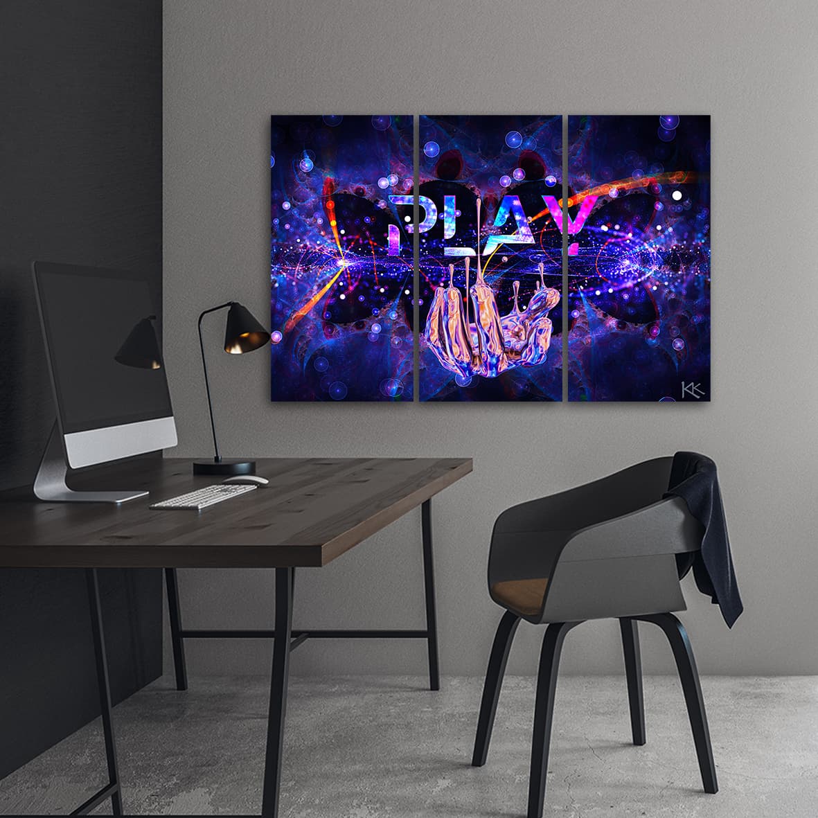 

Obraz trzyczęściowy Deco Panel, Neon z napisem Play (Rozmiar 120x80)