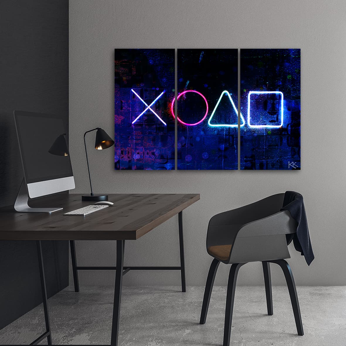

Obraz trzyczęściowy na płótnie, Przyciski do kontrolera (Rozmiar 120x80)