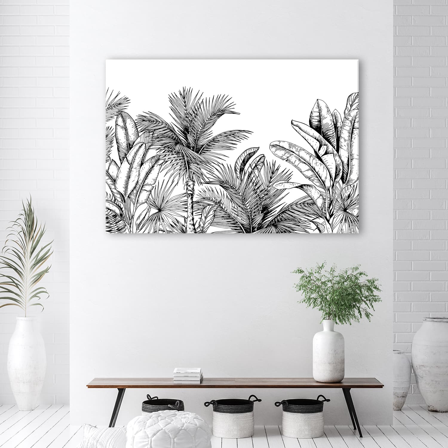 

Obraz na płótnie, Czarno białe liście (Rozmiar 60x40)