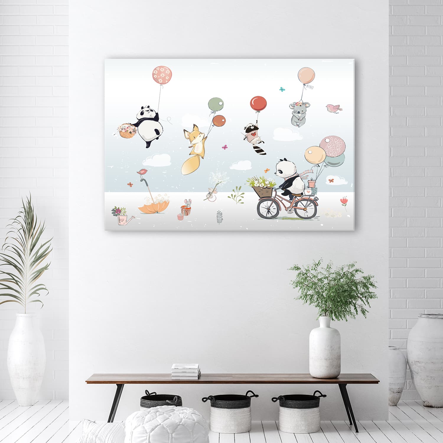 

Obraz Deco Panel, Kolorowe zwierzątka z balonikami (Rozmiar 120x80)