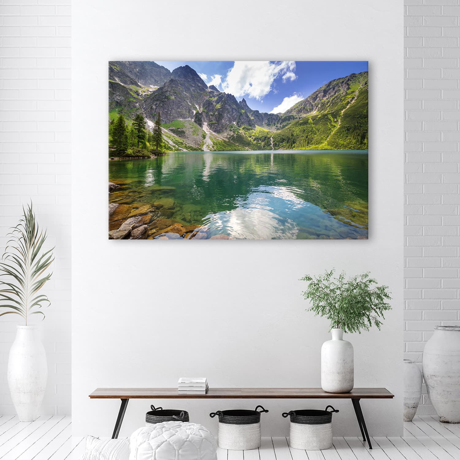 

Obraz na płótnie, Górskie jezioro Drzewa Natura (Rozmiar 60x40)