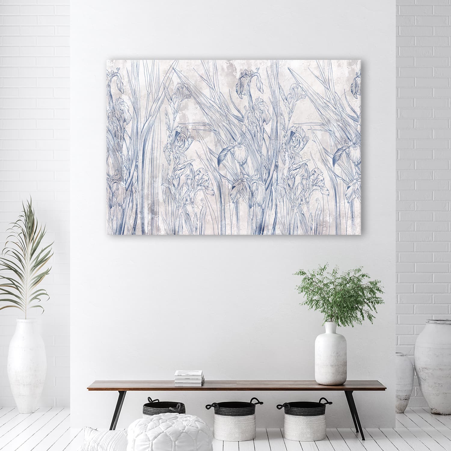 

Obraz Deco Panel, Niebieskie kontury kwiatów (Rozmiar 60x40)