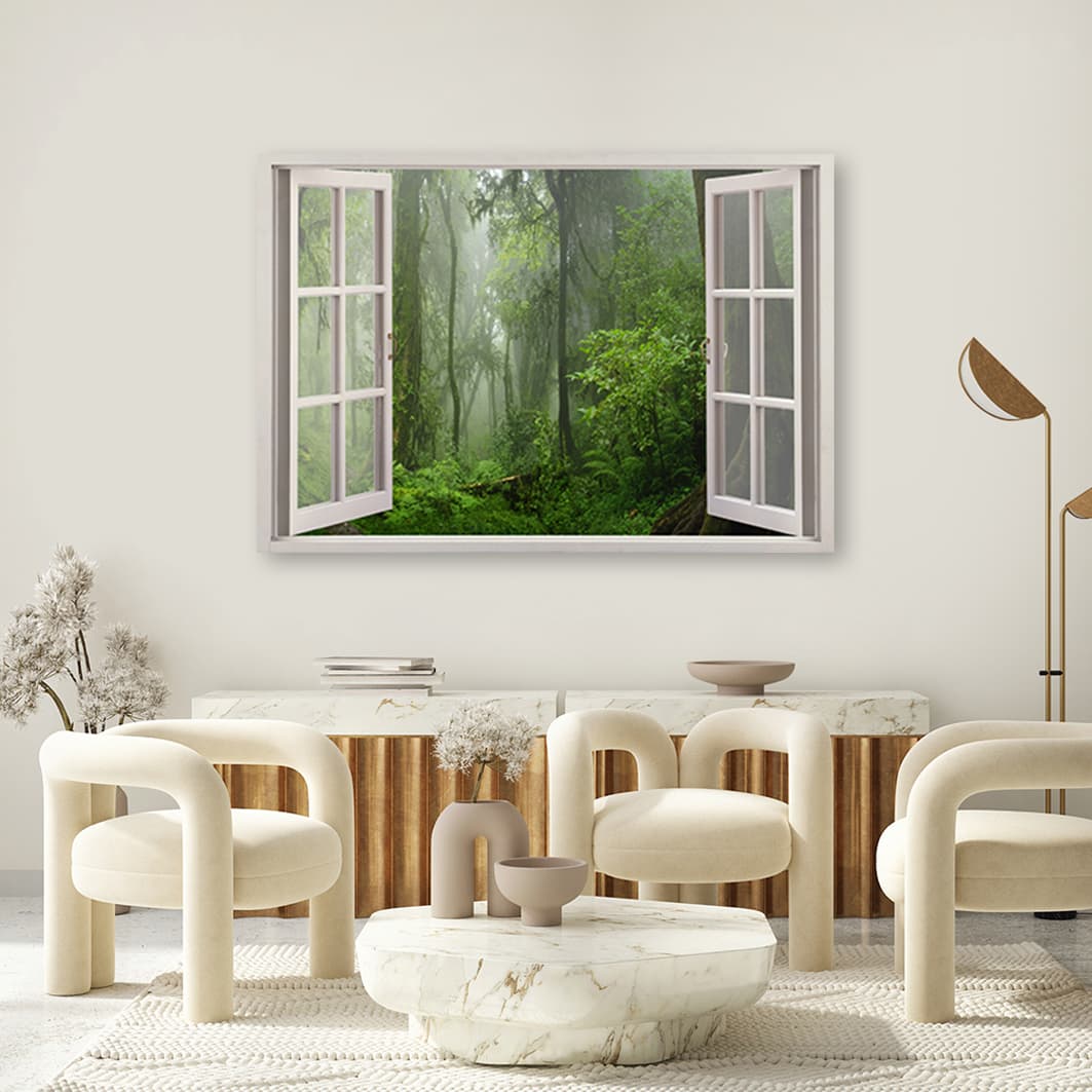 

Obraz Deco Panel, Okno tropikalny las dżungla (Rozmiar 120x80)