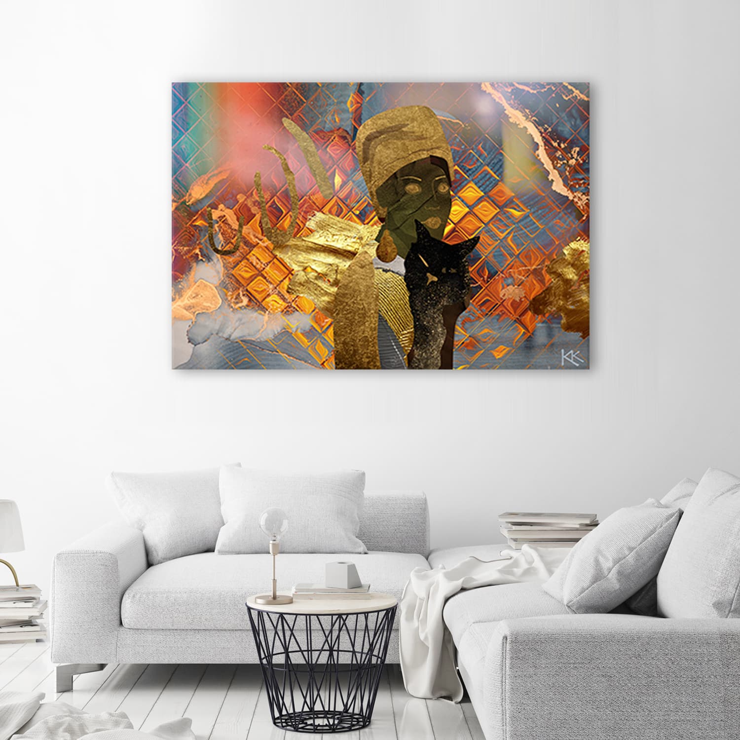 

Obraz Deco Panel, Afrykańska kobieta i czarny kot (Rozmiar 60x40)