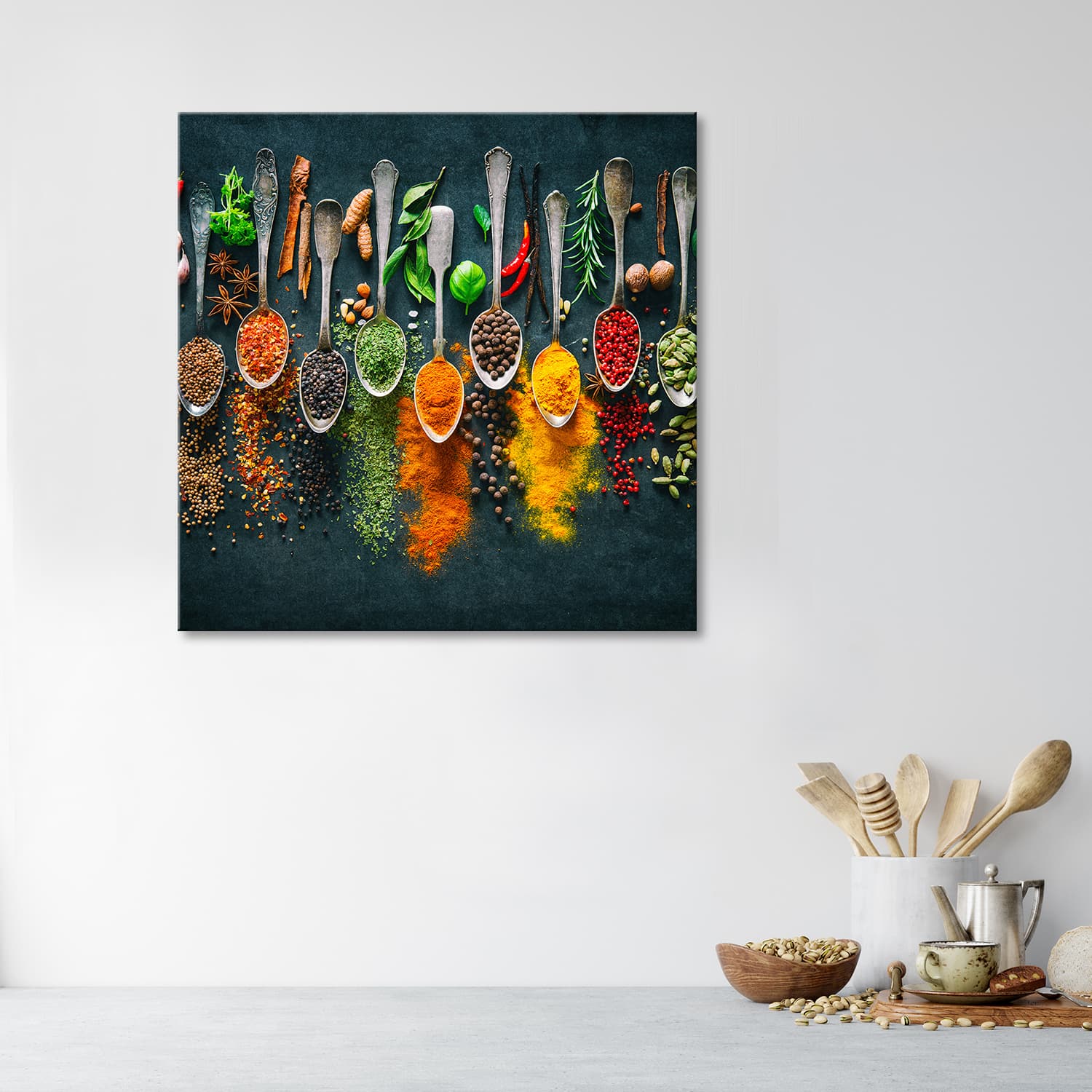 

Obraz na płótnie, Zioła przyprawy do kuchni (Rozmiar 60x60)